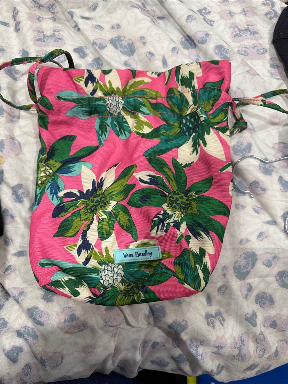 Vera Bradley Hot Pink Floral Drawstring Crossbody